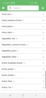 GG Food Codes android App screenshot 2